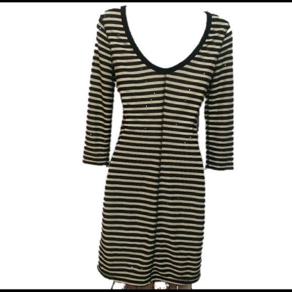 Express Black and White Sequined Dress. Size XS - Picture 2 of 5